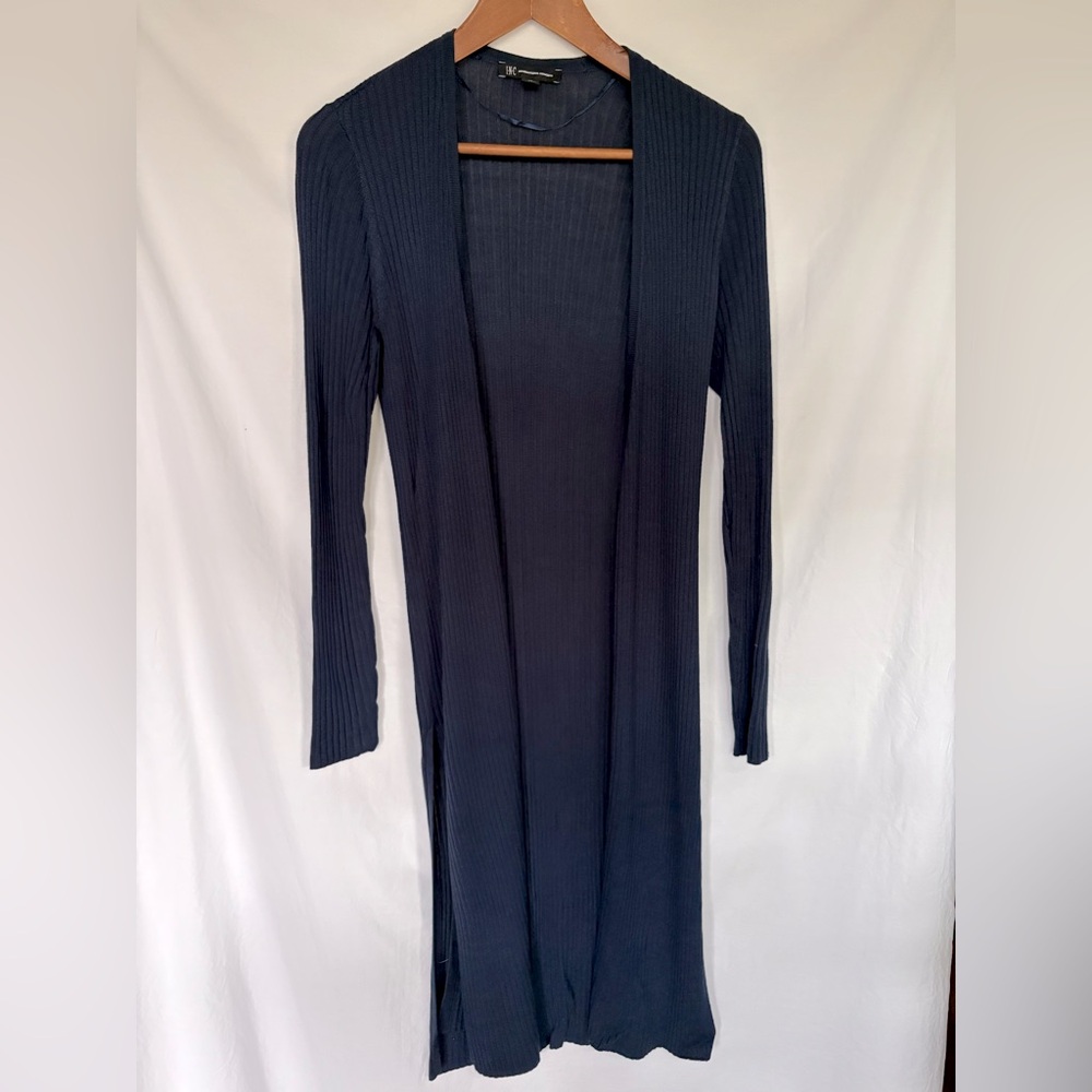 INC navy blue duster